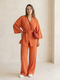 Orange Striped Top & Trousers Co-ord Set