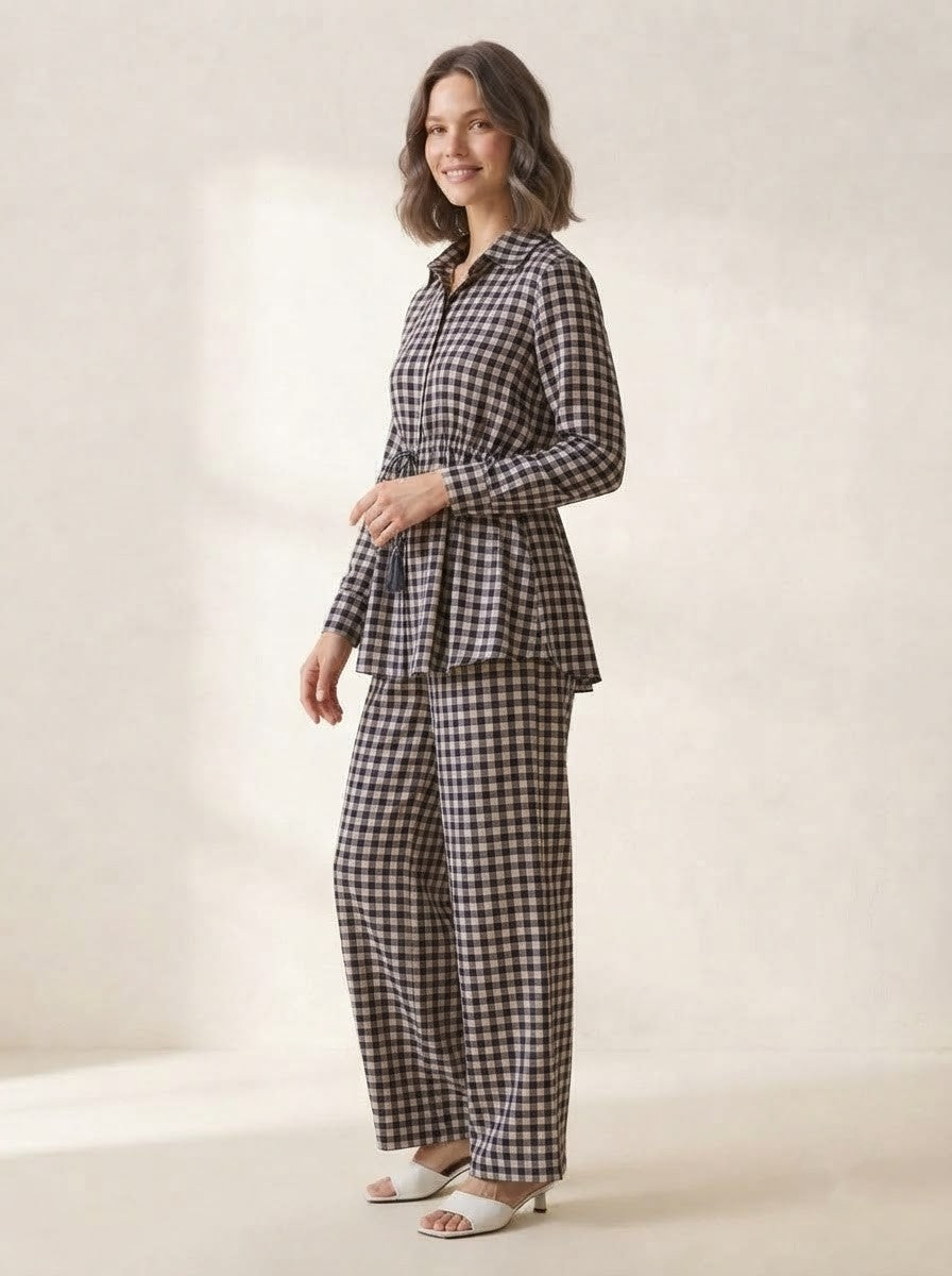 Black & White Gingham Premium Cotton Co-ord Set