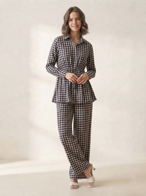 Black & White Gingham Premium Cotton Co-ord Set