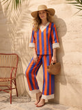Orange & Royal Blue Striped Co-Ord Set