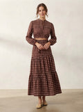 Maroon Checkered Premium Cotton Skirt Co-ord Set
