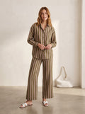 Olive Green & Pink Striped Co-Ord Set