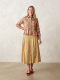 Floral Peplum & Mustard Gingham Premium Cotton Co-ord Set
