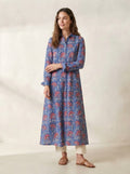 Blue Floral Print Premium Cotton Co-ord Set