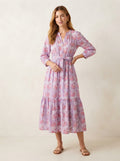 Lavender & Pink Floral Tiered Maxi Dress