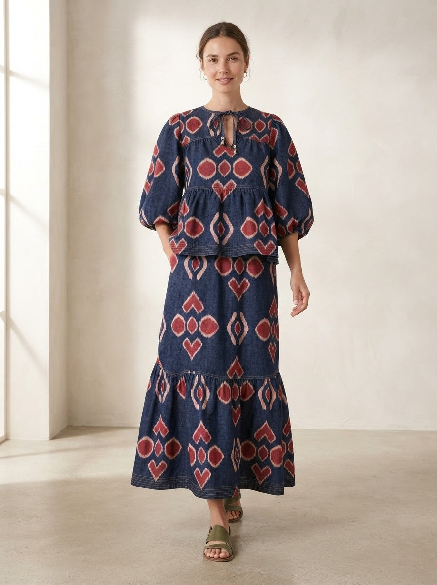 Geometric Print Premium Cotton Co-ord Set